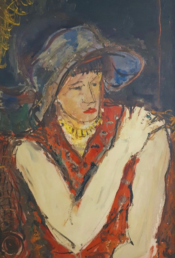 Friedrich G. Einhoff: Frau im roten Kleid (Foto: Kunsthaus Meyenburg) Friedrich G. Einhoff: Frau im roten Kleid (Foto: Kunsthaus Meyenburg)