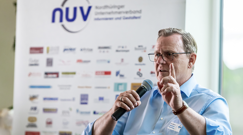 Ministerpr&auml;sident Bodo Ramelow stand den Nordth&uuml;ringer Unternehmern Rede und Antwort (Foto: Christoph Keil)