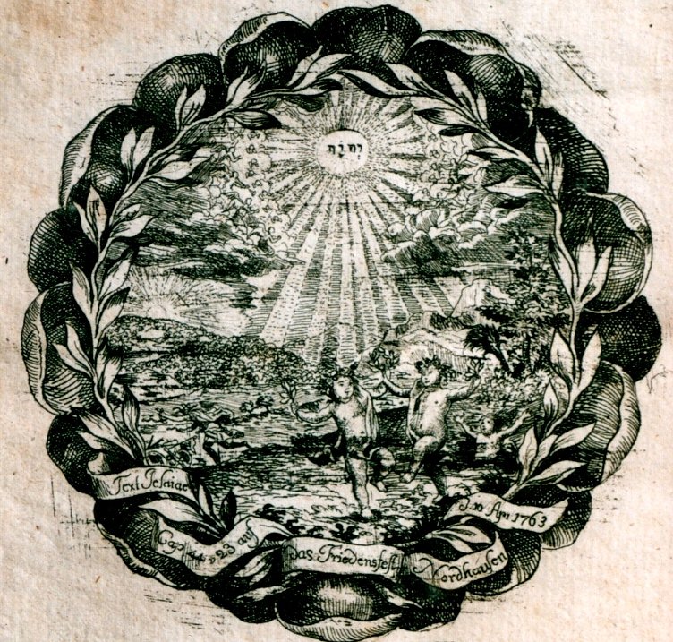 J. L. Meil, Kupferstich, 1763, Nun ruhet doch alle Welt und ist stille und jauchzet fr&ouml;hlich. (Foto: H.Kneffel)