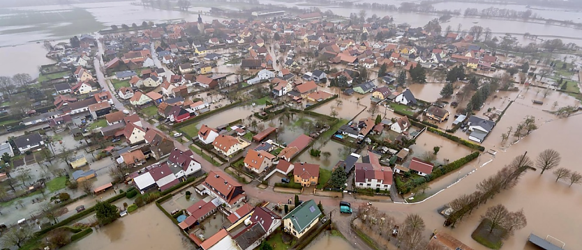 Windehausen unter Wasser am 25.12.2023 (Foto: Pressestelle Landratsamt)