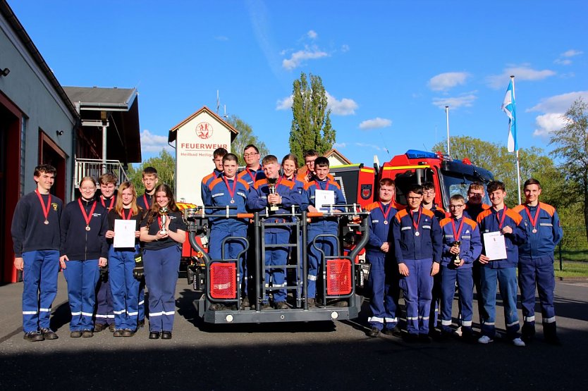 Junge Nachwuchskr&auml;fte bei der Orientierungsfahrt (Foto: Feuerwehr Heiligenstadt )