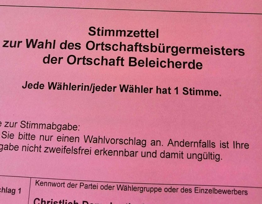 Fehlerhafte Briefwahlunterlagen für "Beleicherde" (Foto: privat) Fehlerhafte Briefwahlunterlagen für "Beleicherde" (Foto: privat)