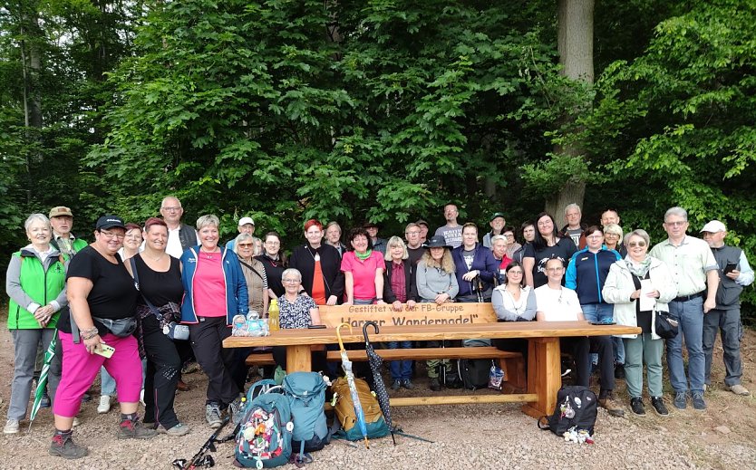 Neue Sitzgelegenheit f&uuml;r Wanderer bei Neustadt (Foto: Harzklub Neustadt)
