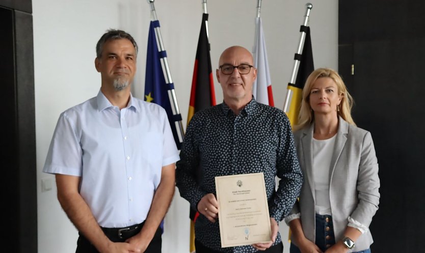 Andreas Trump (Mitte) assistiert jetzt den beiden hauptamtlichen B&uuml;rgermeistern Nordhausens  (Foto: Stadtverwaltung)