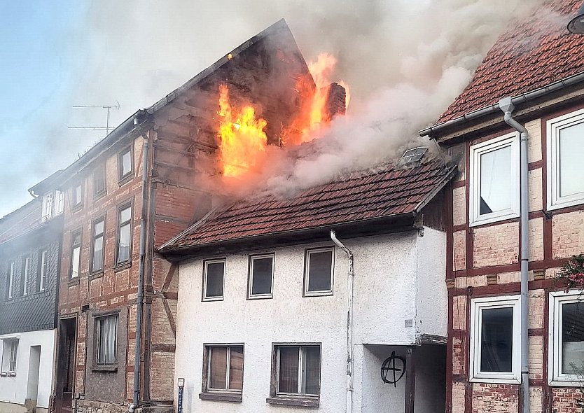 Brand in Bleicherode gestern (Foto: S.Dietzel) Brand in Bleicherode gestern (Foto: S.Dietzel)