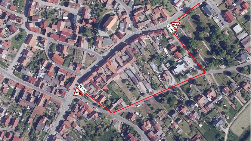 Fu&szlig;wegsperrung in Breitenbach (Foto: Stadtverwaltung Leinefelde/Worbis)