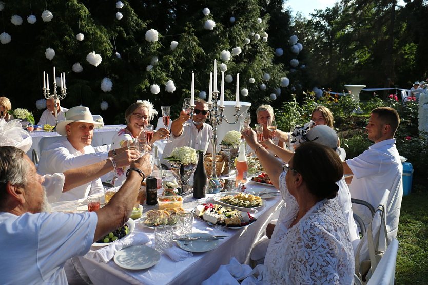 Das letzte "Diner en blanc" fand 2019 im vor der Villa im Park Hohenrode statt (Foto: agl)