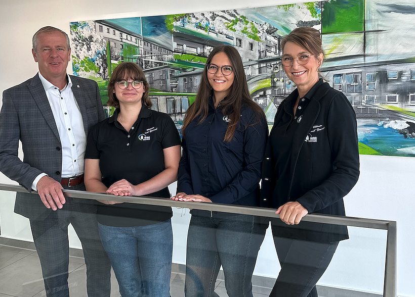 (v.l.) Steffen Loup, Henriette Deistung, Alessia Hoffmann, Sandra Nikoleizig  (Foto: WBG S&uuml;dharz)