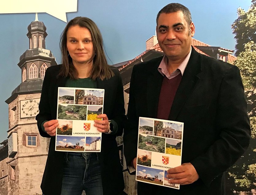 Bild: Juliane Schinkel und Mohamed Sayed leiten den neuen Integrationsbeirat des Kreises