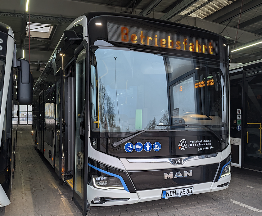 Neuer Elektrobus in der Flotte der Verkehrsbetriebe (Foto: Verkehrsbetriebe Nordhausen)