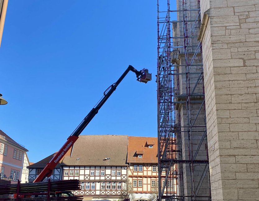 Die Marktkirche in Bad Langensalza wird einger&uuml;stet (Foto: Eva Maria Wiegand)