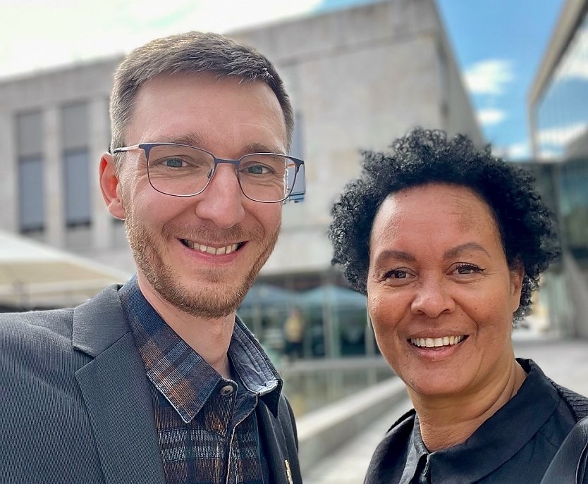 Pascal Leibbrand und Wilma Busch (Foto: GR&Uuml;NE)