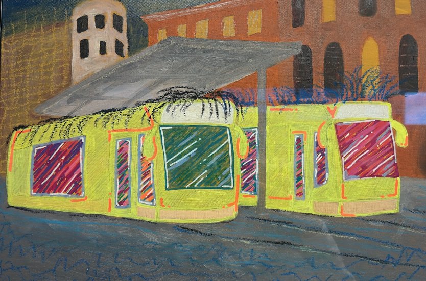 Bilderausstellung zum 125. Stra&szlig;enbahn-Jubil&auml;um in der Kreissparkasse Nordhausen  (Foto: ykh)