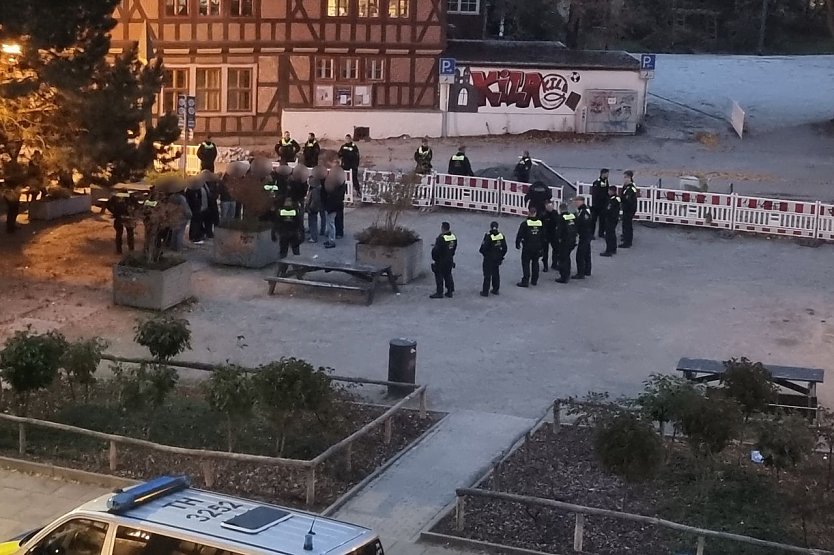 Polizei in Nordhausen im Einsatz (Foto: privat)