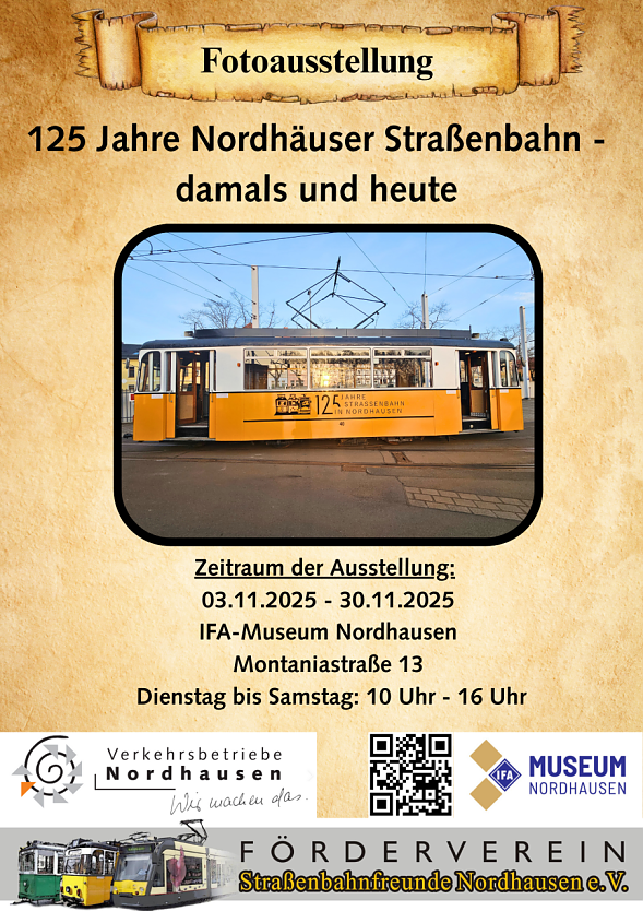 Fotoausstellung zu 125 Jahren Stra&szlig;enbahn (Foto: Verkehrsbetriebe Nordhausen)