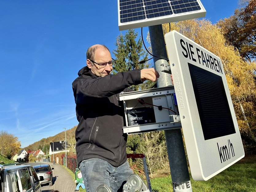 Neue Smiley-Tafel in Hundeshagen (Foto: Stadt Leinefelde-Worbis)