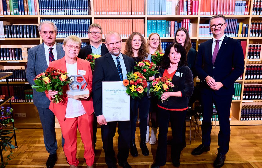 Der Th&uuml;ringer Forschungspreis wurde gestern Abend auch an ein Nordh&auml;user team verliehen (Foto: TMBWK / Thomas Ab&eacute;)