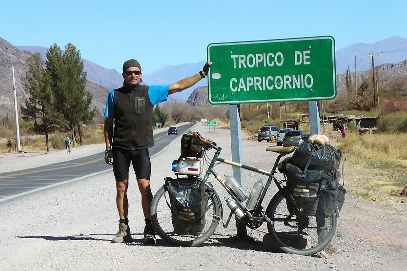 Thomas Meixner berichtet in Sondershausen von seiner 41.000 Kilometer langen Reise durch Amerika.  (Foto: Thomas Meixner)