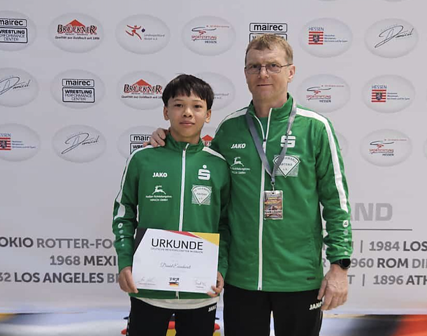 Daniel Eisenhardt mit seinem Trainer Heiko Kupfernagel (Foto: Manja Braunsdorf)