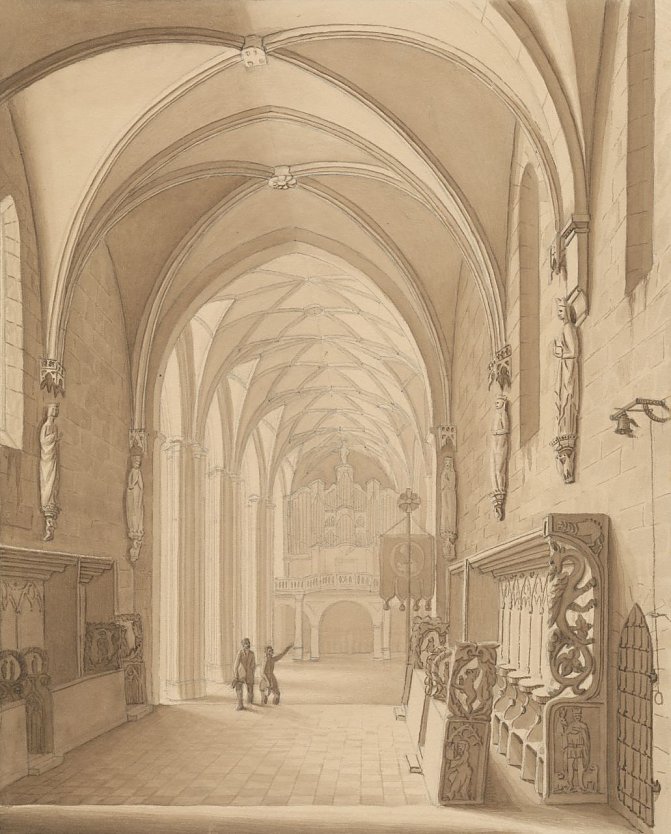 Hoher Chor des Domes Zum Heiligen Kreuz in Nordhausen mit Stifterfiguren (Foto: Archiv M. Veit )
