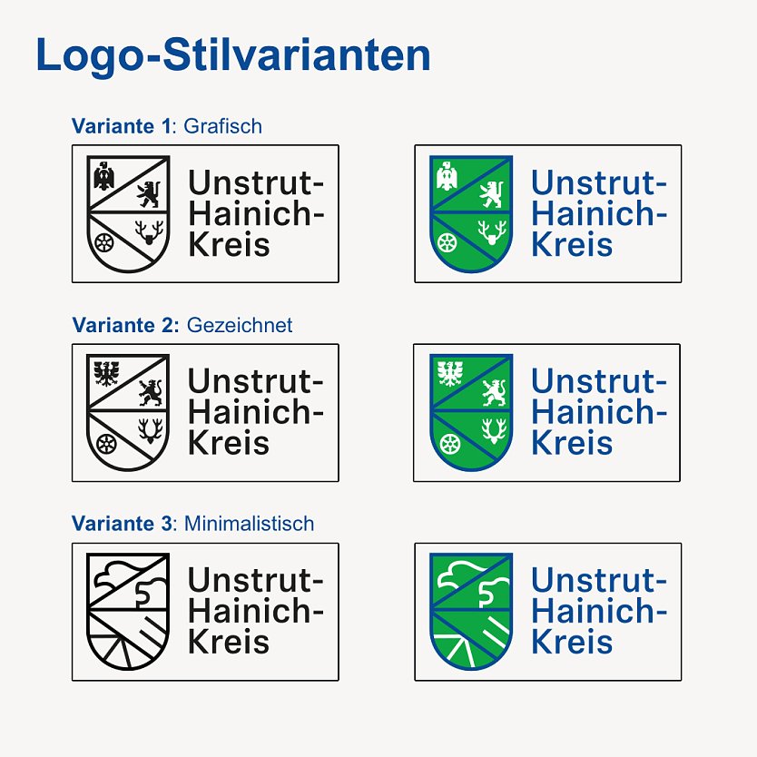 Stilvarianten für das neue Kreis-Logo (Foto: Pressestelle Landratsamt) Stilvarianten für das neue Kreis-Logo (Foto: Pressestelle Landratsamt)