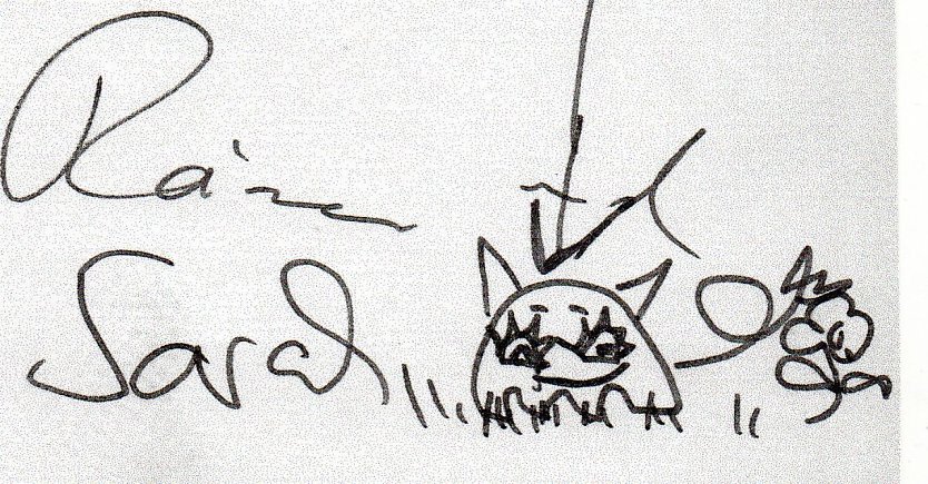 K&uuml;nstlerisches Zeichen des Ehepaares Sarah und Rainer Kirsch aus Halle (Foto: Heidelore Kneffel)