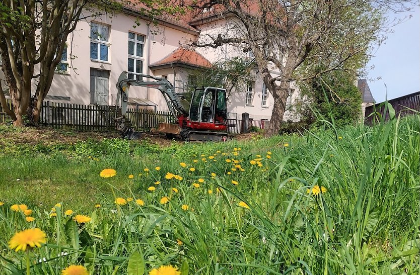 Baustart Gr&uuml;ner Korridor in M&uuml;hlhausen am Mehrgenerationenhaus (Foto: Stadt M&uuml;hlhausen)