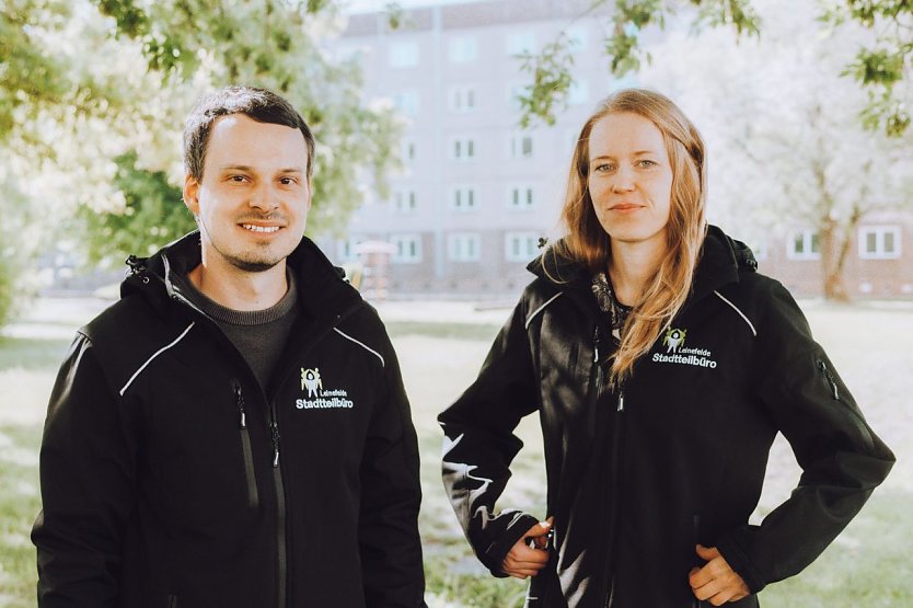 Diana Braune und Markus Friedrich haben bisher die Projekte im Stadtteilb&uuml;ro Leinefelde S&uuml;dstadt gemanagt. F&uuml;r Herr Friedrich wird jetzt eine Nachfolge gesucht. (Foto: Tim Kirchov)
