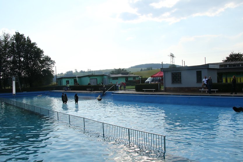 Eine der letzten Veranstaltungen im Salzaquellbad war das "Hundebaden" im September 2024 (Foto: agl)