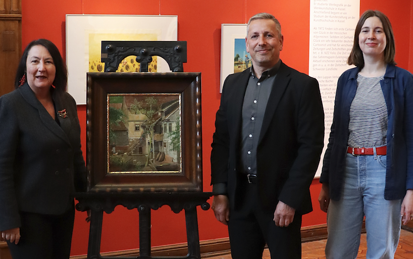 Danny Militzer - Niederlassungsleiter Fielmann Nordhausen Dr. Constanze K&ouml;ster - Museumsf&ouml;rderung + Optische Sammlung Fielmann Group AG (Foto: Stadt Nordhausen)