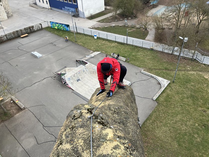 Heute darf wieder auf den Kletterfelsen am Petersberg geklettert werden. (Foto: Mathias Daniel)