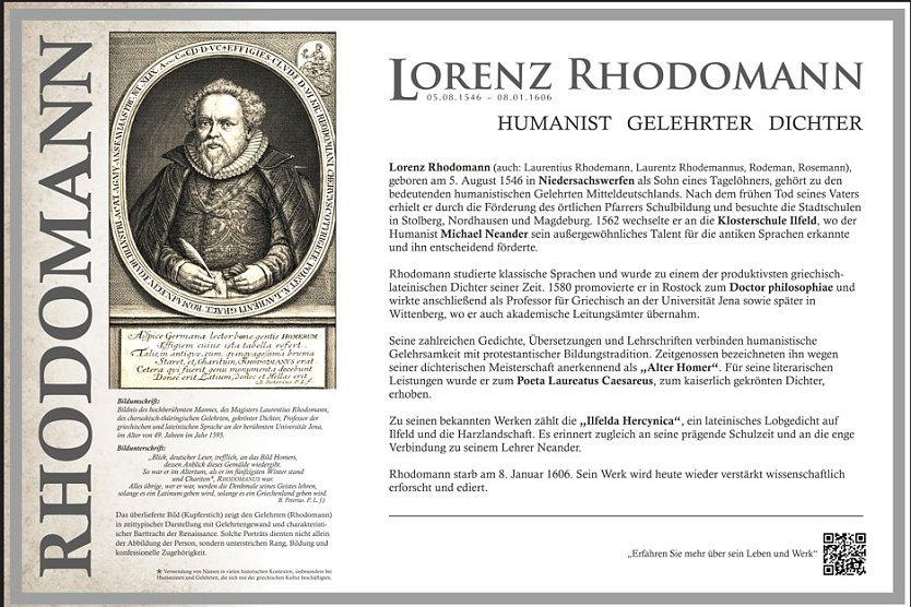 Die Gedenktafel beschäftigt sich mit Lorenz Rhodomann. (Foto: Tim Schäfer) Die Gedenktafel beschäftigt sich mit Lorenz Rhodomann. (Foto: Tim Schäfer)