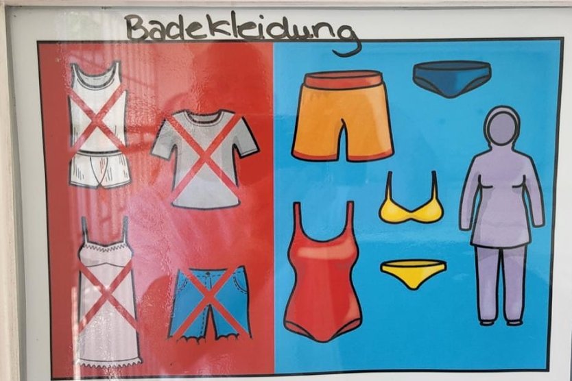 Hinweisschild im Waldbad Ilfeld (Foto: privat)