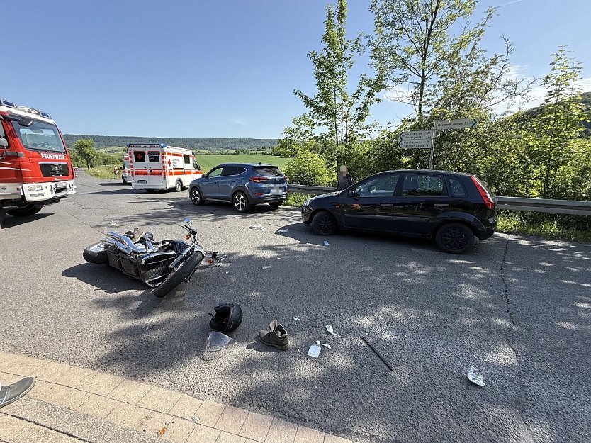 Schwerer Unfall bei Bleicherode (Foto: S. Dietzel)
