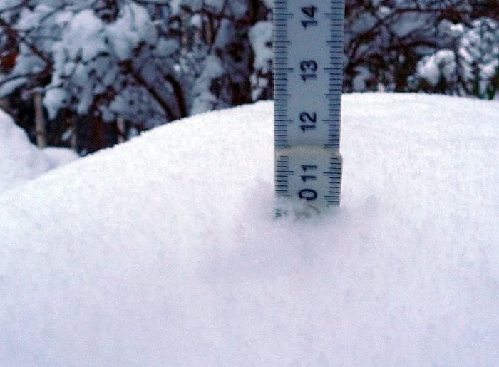 Schneeh&ouml;he in Nordhausen (Foto: privat)