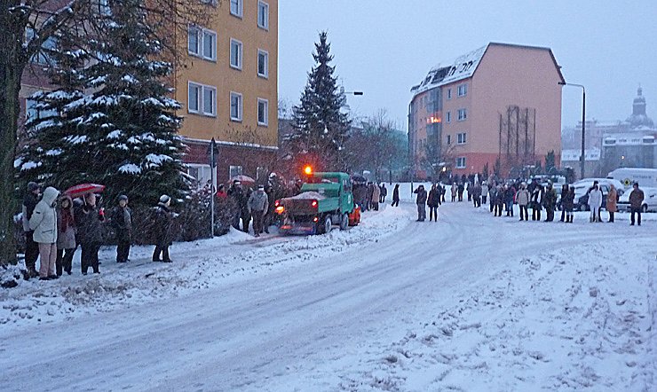 R&auml;umfahrzeug beim Turmblasen (Foto: Karl-Heinz Herrmann)