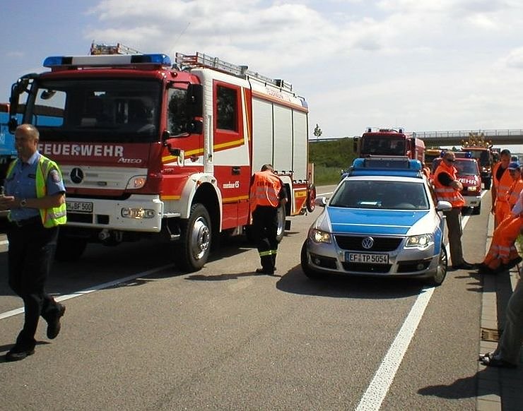 Bild: Einsatz auf der Autobahn