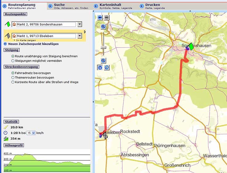 Bild: Routenplaner