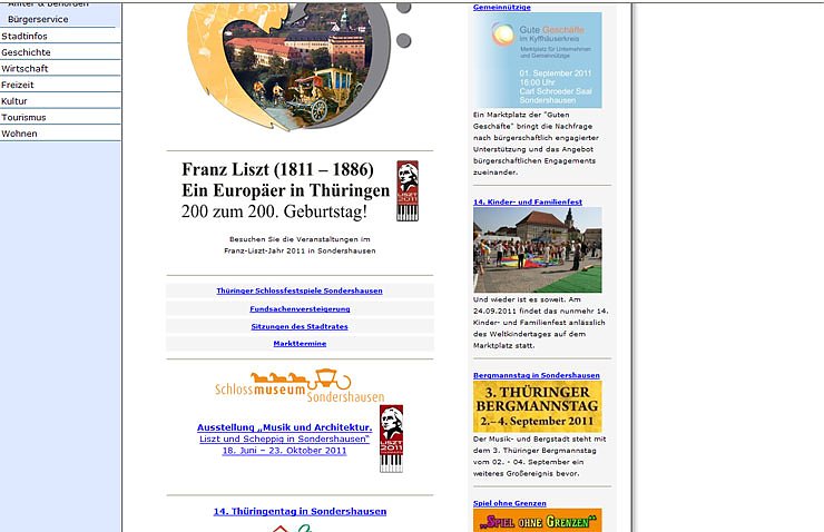 Bild: Screenshot der Homepage
