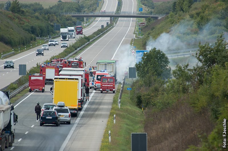 Bild: Brummi brannte auf A 38