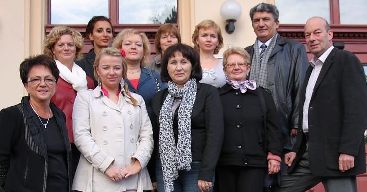 Bild: Delegation mit Landrat und Fachbereichsleiterin