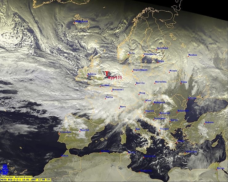 Bild: Das Satellitenbild am 18.1.2007