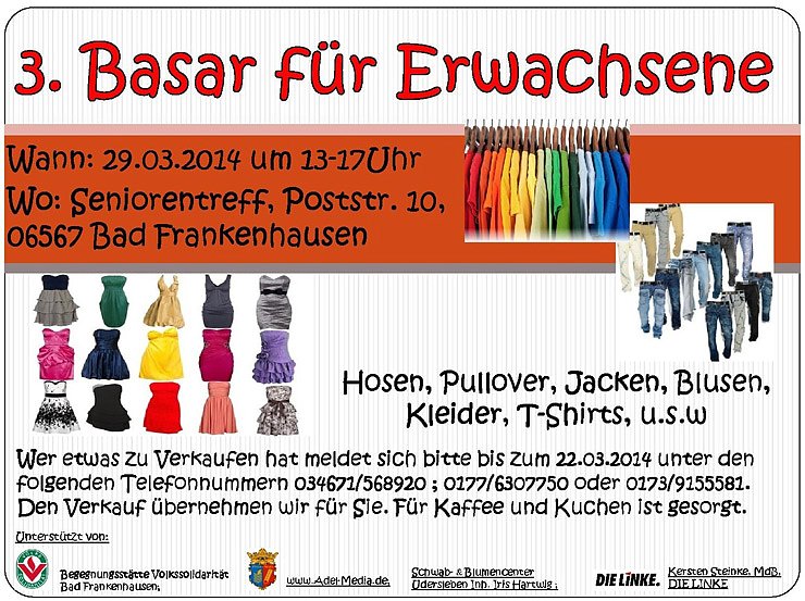 Bild: 3. Basar f&uuml;r Erwachsene