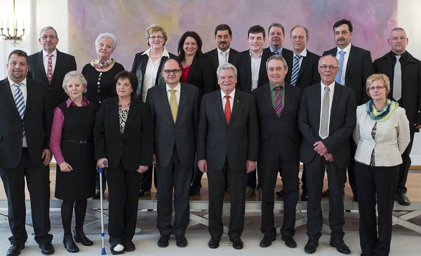 Bild: Empfang beim Bundespr&auml;sidenten