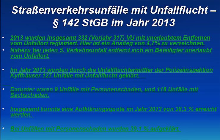 Bild: Verkehrsunfallstatistik f&uuml;r 2013 (1)