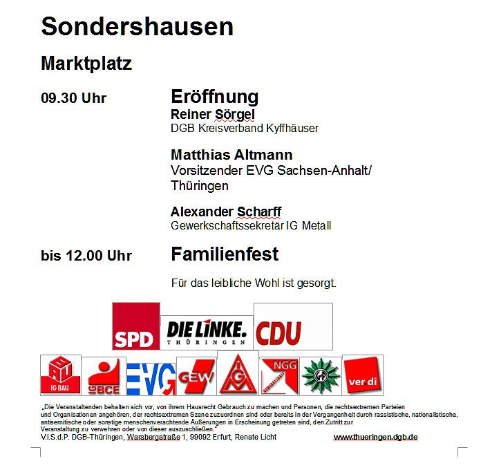Bild: Aufruf zur Maifeier