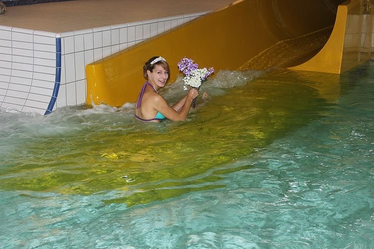 Bild: Riesenrutsche in Betrieb