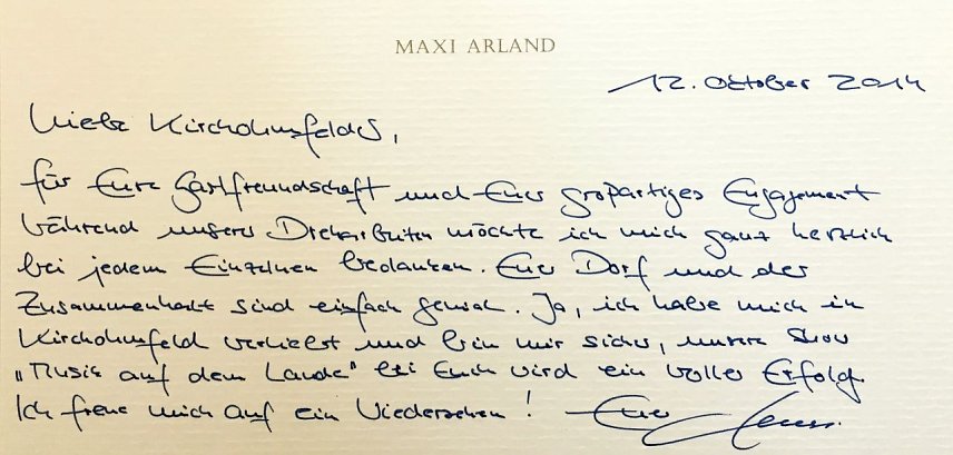 Bild: Brief von Maxi Arland