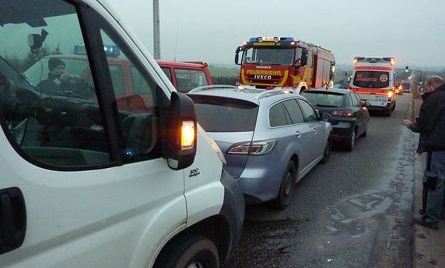 Bild: Crash auf der Landstra&szlig;e bei Nordhausen