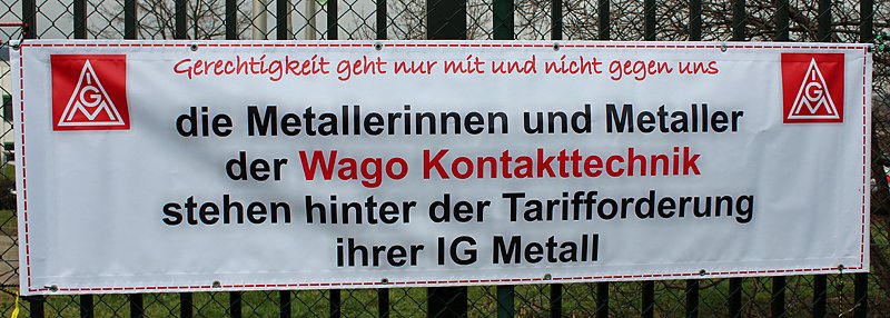 Bild: Warnstreik bei WAGO Sondershausen